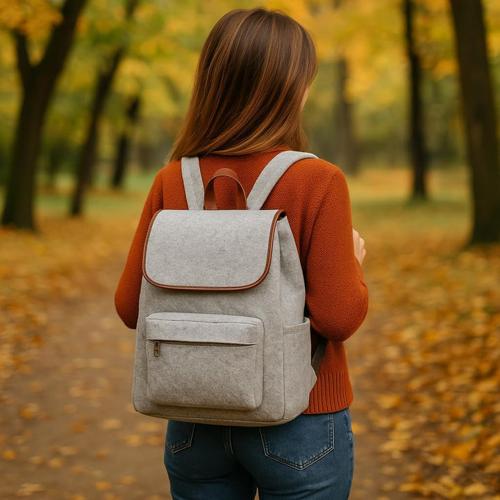 ROOGU Grey Buddy * Leichter Rucksack Filz Grau 20l Handmade in Indien Daypack