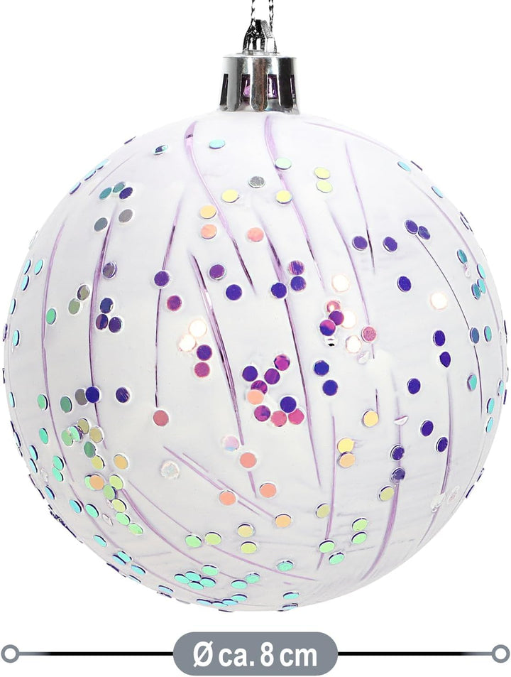 com-four® 16x Weihnachtskugeln, Christbaumkugeln bruchsicher aus Kunststoff für Weihnachten, Baumsch