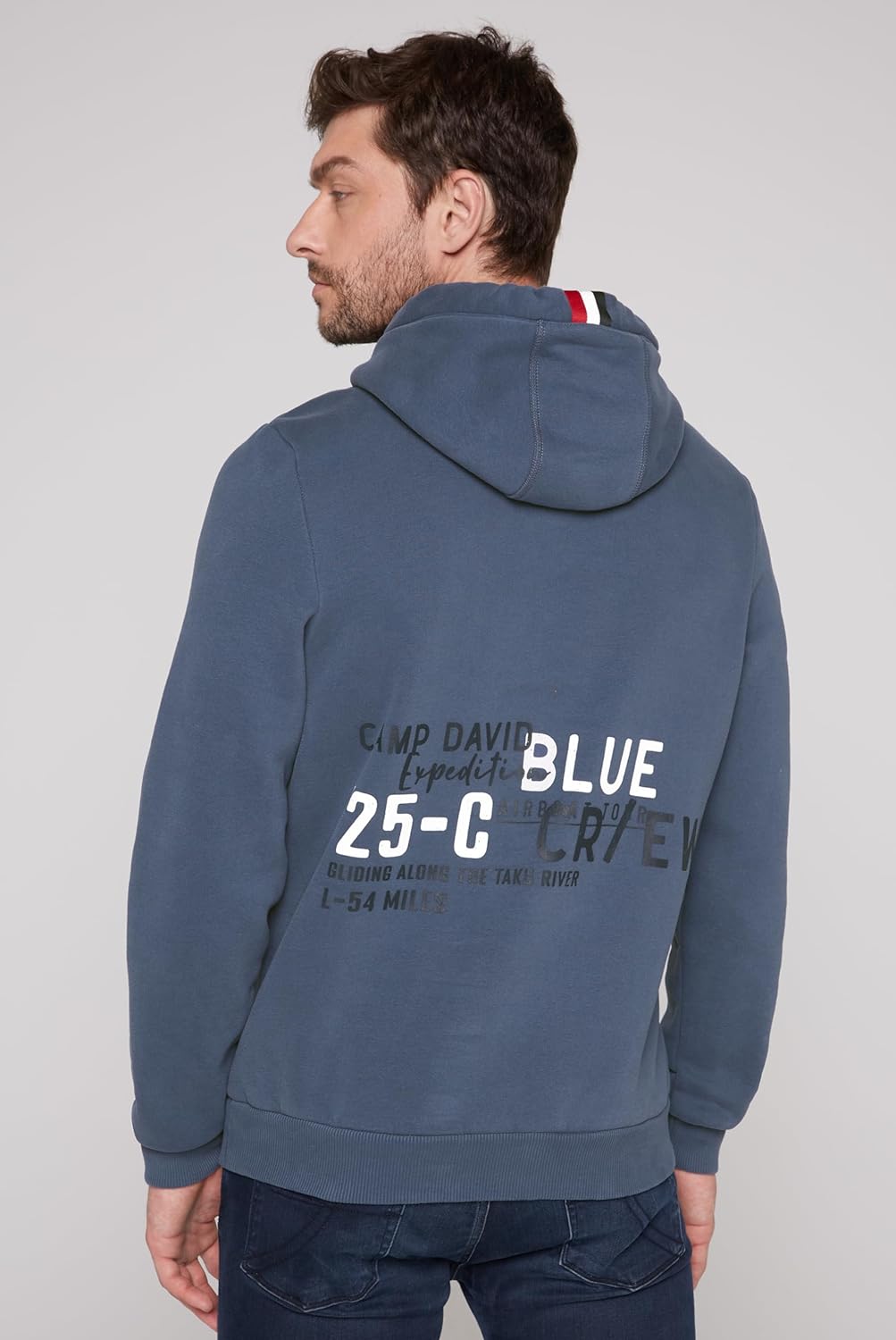 Camp David Herren Kapuzensweatshirt mit Logo Artworks L Dark Sky, L Dark Sky