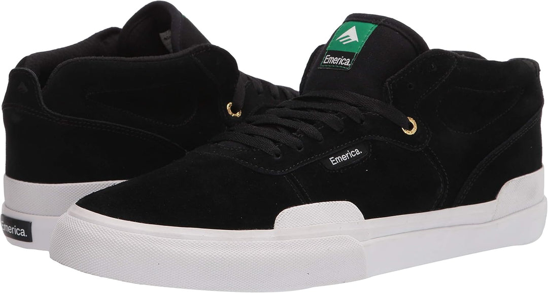 Emerica Herren Pillar Skate-Schuh 41 EU Schwarz Weiss Goldfarben, 41 EU Schwarz Wei&#xDF; Goldfarben