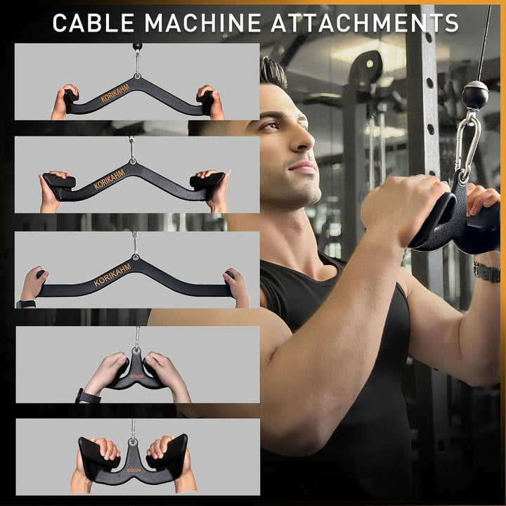Ergonomic Design Lat Pull down Bar Grip Handle, Lat Pulldown Attachments, Strength Trainer for Athle