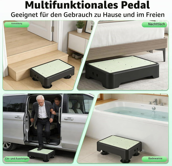 rutschfest Halbstufe, 3-stufig Höhenverstellbarer Nachleuchtende Trittstufe, max. 250kg, 42 * 32Cm,