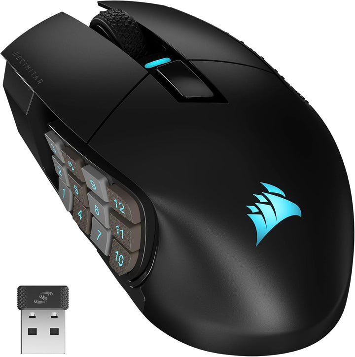 Corsair Scimitar Elite RGB Wireless MMO Gaming Mouse - 26.000 DPI - 16 Programmierbare Tasten - Bis