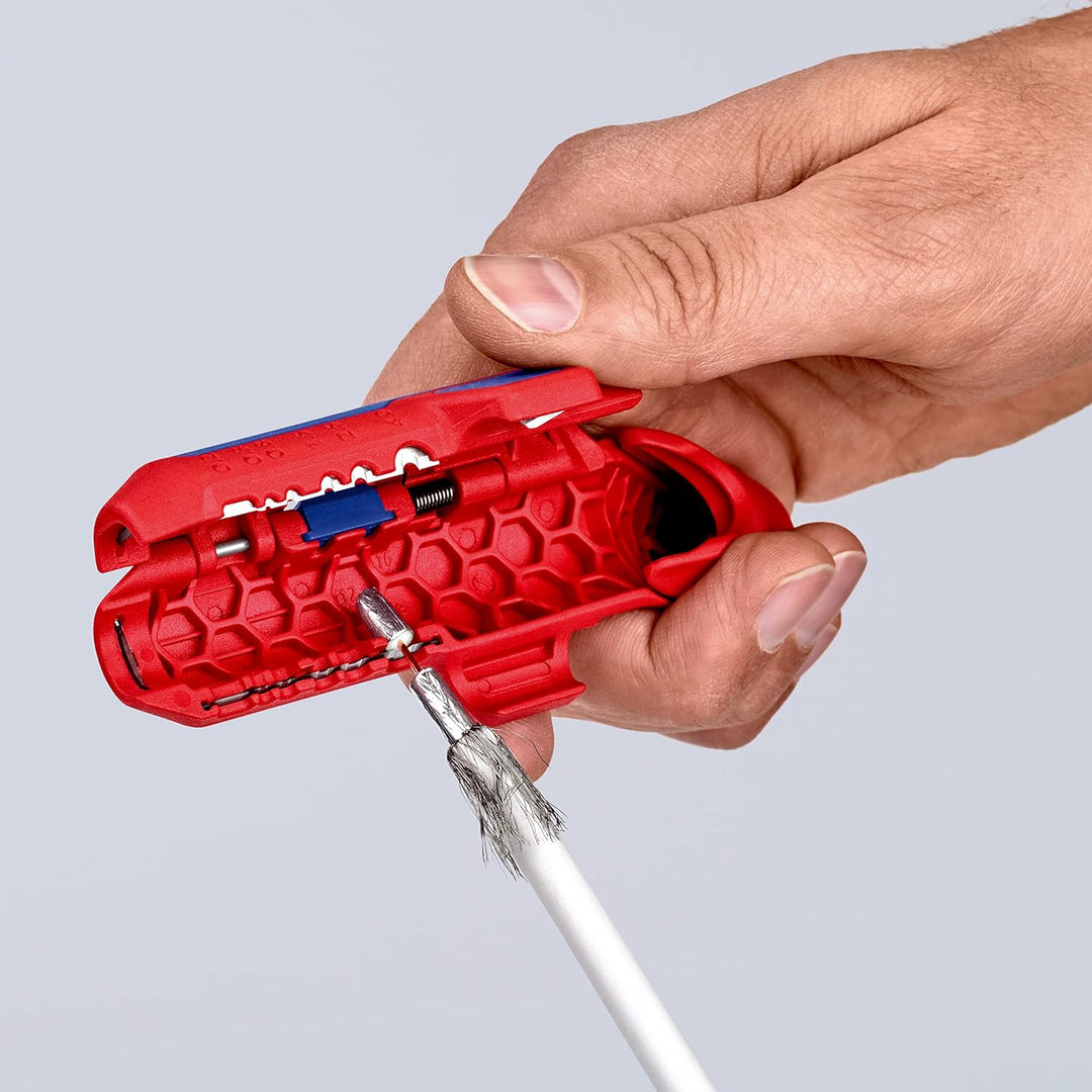 Knipex ErgoStrip® Universal-Abmantelungswerkzeug für Rechtshänder 135 mm 16 95 01 SB Rechts-Händer,