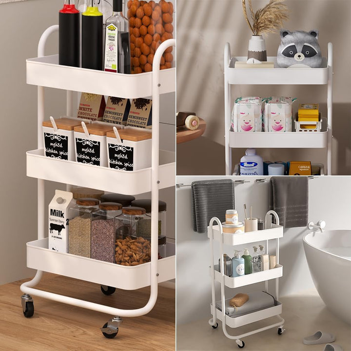 Vicco Rollregal Tron, rollbare Küchen-Minibar, Weiss, 45.9 x 78.7 cm Weiss 45,9x78,7x34 cm, Weiß