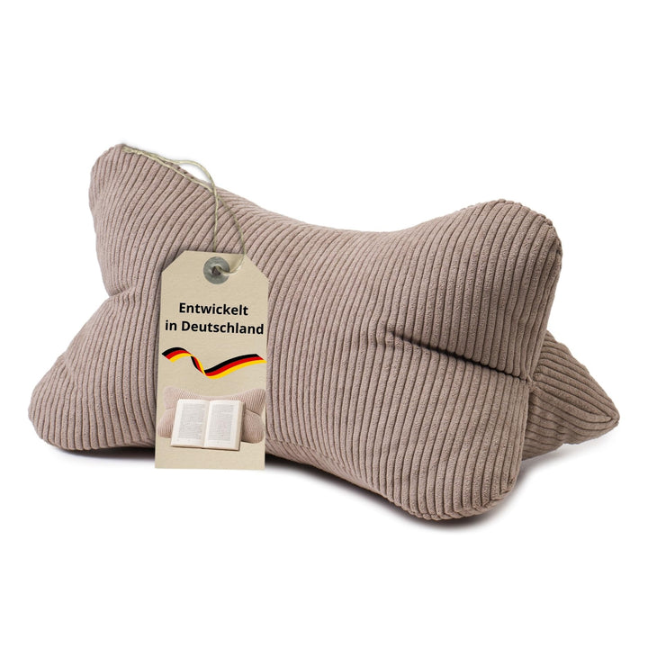 liebling Cord Lesekissen für Bett und Sofa, Bücherkissen, Lesehilfe, 40x25 cm, Leseknochen, Serie Ve