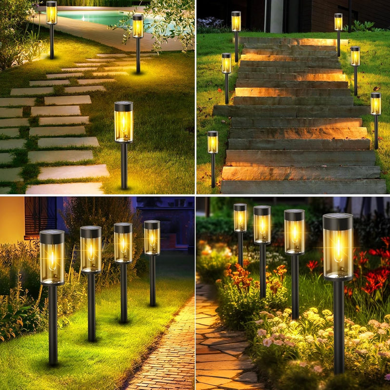 Nipify Solarlampen für Aussen Garten, 【2 Stück】Auto Ein/Aus Solarleuchten Garten, Solarleuchten Gart