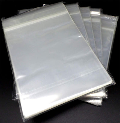 docsmagic.de 5X 100 Resealable Silver Size Comic Book Bags 7-1/8"x 10-1/2"+ 1-1/2"Flap- 2 Mil - Hüll