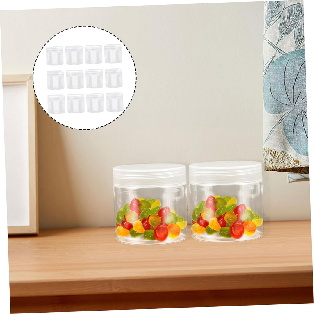 20 Stück Luftdichte Kunststoff Lebensmittelbehälter 200ml Rund Transparent Mit Deckel Vorratsflasche