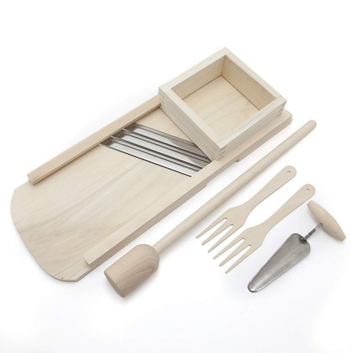 Krauthobel Set Holz Gemüsehobel 66 x 24 cm Buchenholz + Krautstampfer 60 cm