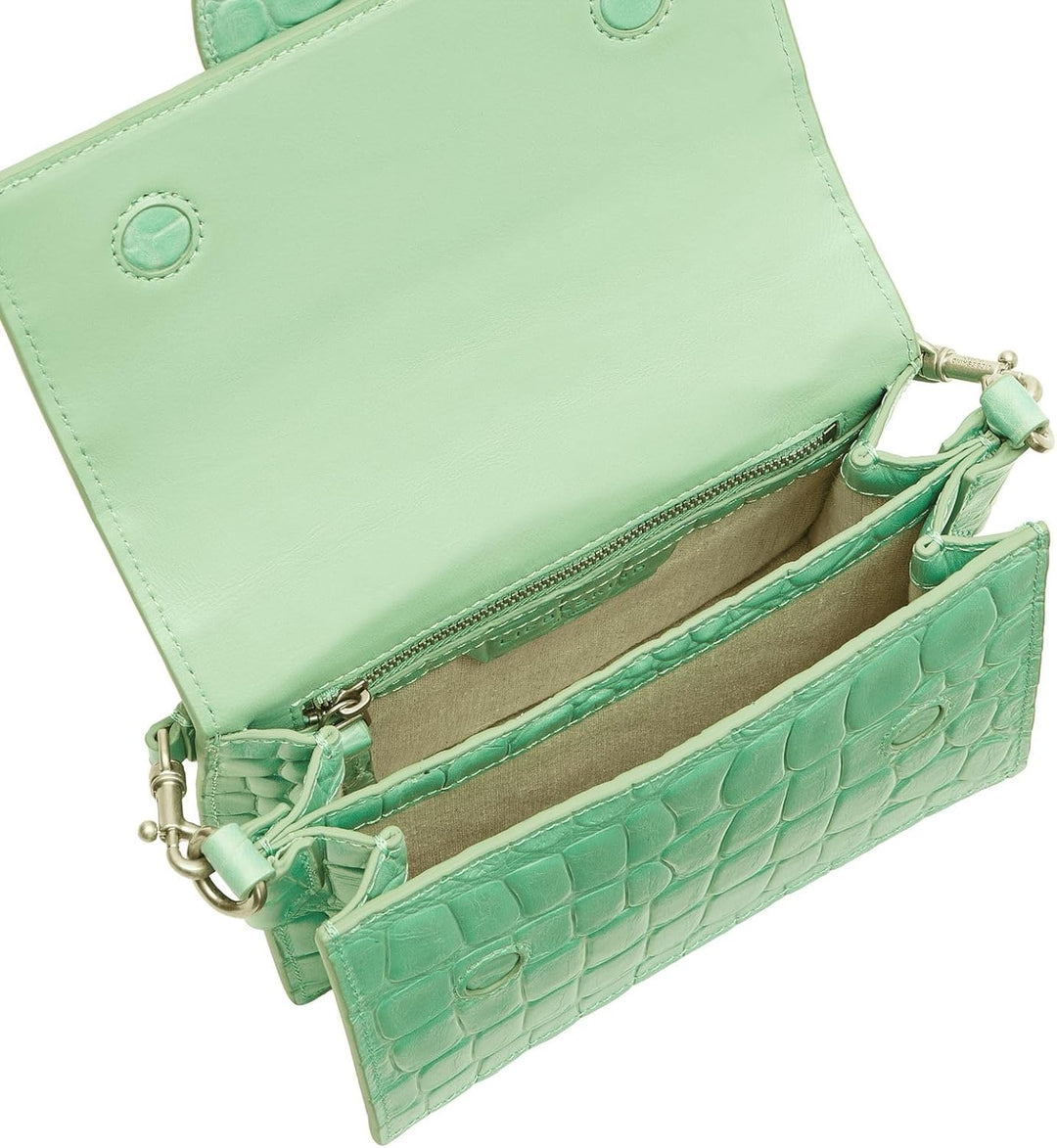 Liebeskind Damen Penelope Croco Crossbody S Spring Water, Spring Water