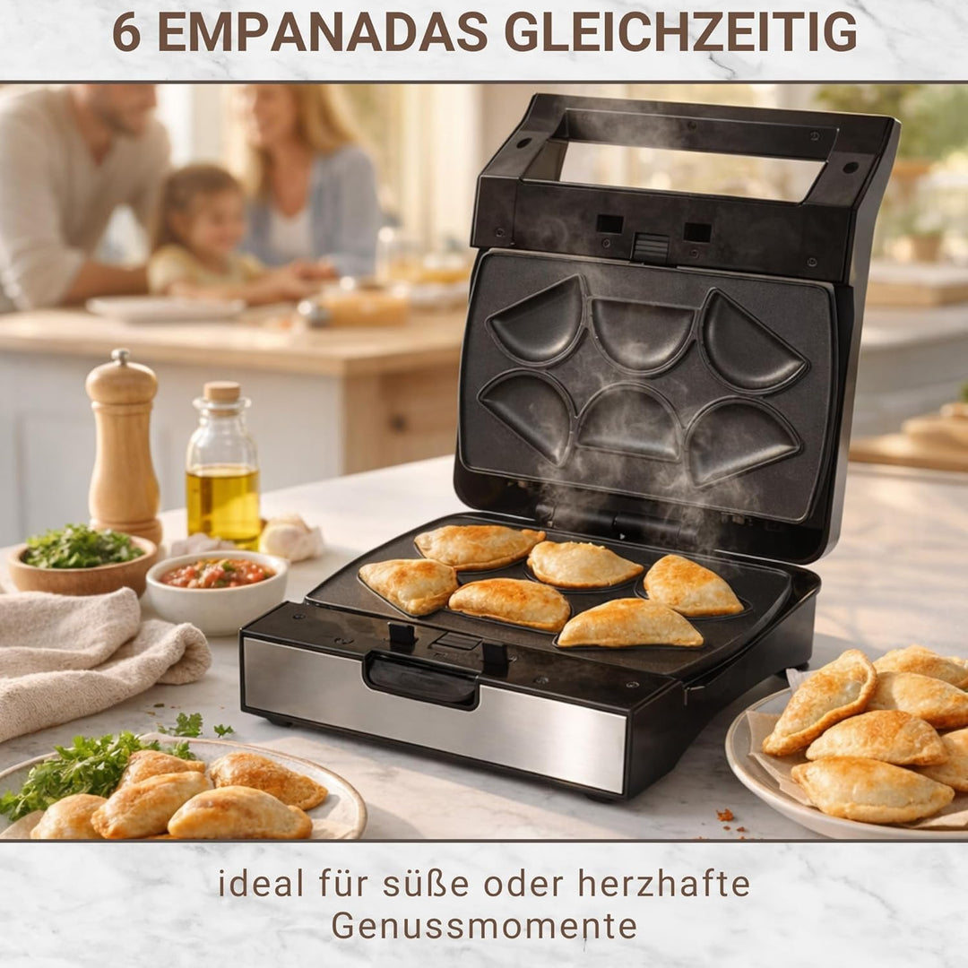 Syntrox Germany Mini Empanada Maker MM-1400W mit herausnehmbaren Backplatten