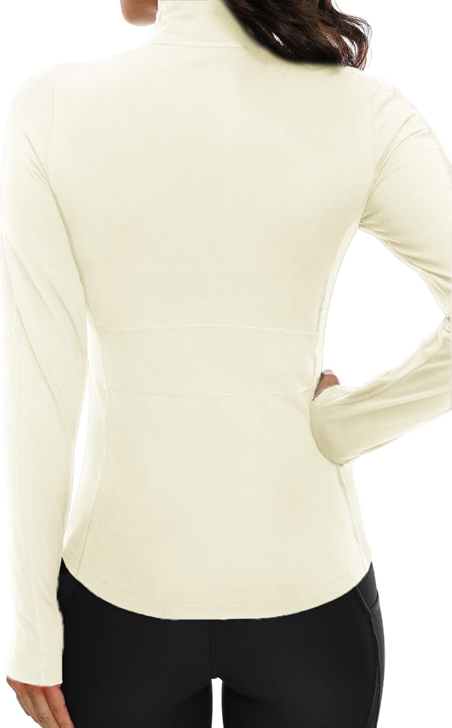 VUTRU Damen Laufjacke Hoher Kragen Leicht Sportjacke Langarm Yoga Shirt Fitness Jacke Atmungsaktive