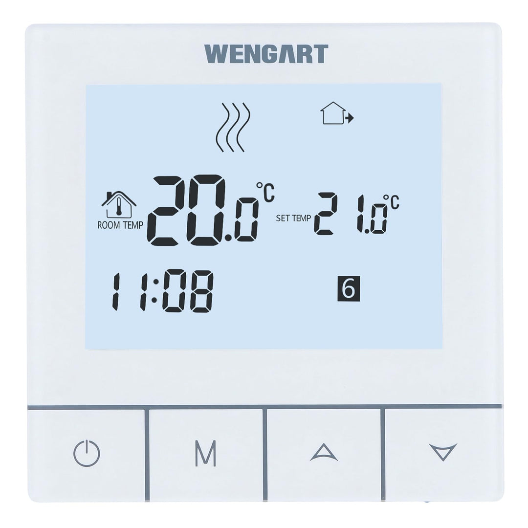 Wengart Programmierbarer Touch-Thermostat WG356,AC230V,grosse Digitalanzeige,3A-Ausgang,zum Einstell