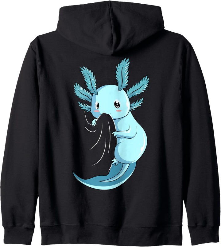 Blauer Axolotl Salamander Kinder Frauen Mädchen Kapuzenjacke