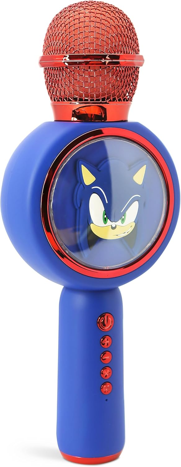 Sonic The Hedgehog Karaoke-Mikrofon mit kabellosem Lautsprecher und LED-Leuchten