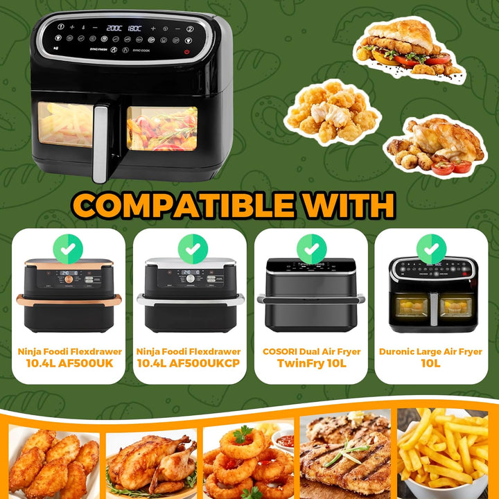225 Stück Backpapier für Heissluftfritteuse Ninja Foodi Flexdrawer AF500EU 10,4L, Hot Air Fryer Acce