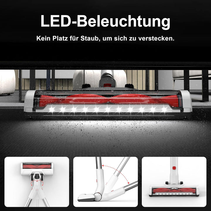 Akku Staubsauger Kabellos Vacuum Cleaner - Kabelloser Akkustaubsauger mit Led-Display Cordless Akkus