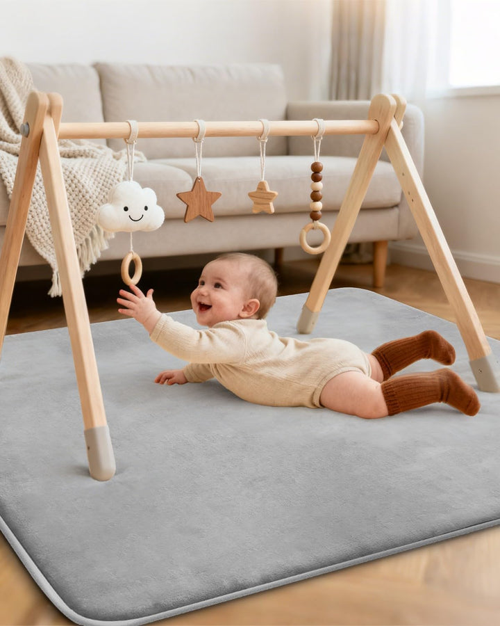 Dicke Krabbelmatte Baby 120×120×3cm,Schaumfüllung Teppich Spielmatte Baby,Rutschfester Unterseite&amp;We