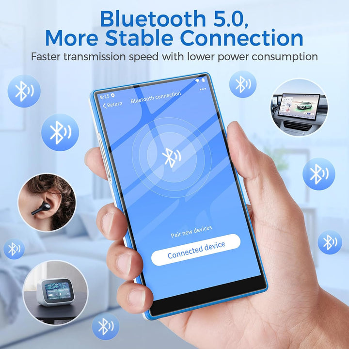 MP3 Player Spotify mit Bluetooth & WLAN, 5 Zoll Touchscreen MP4 Musik Player mit Integriertem Spotif