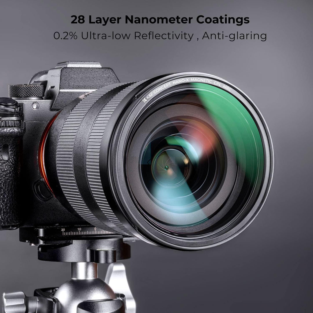 K&F Concept Nano X-Serie Magnetischer Polfilter 67mm mit Magnetischer Adapterring-Zirkularer Polaris