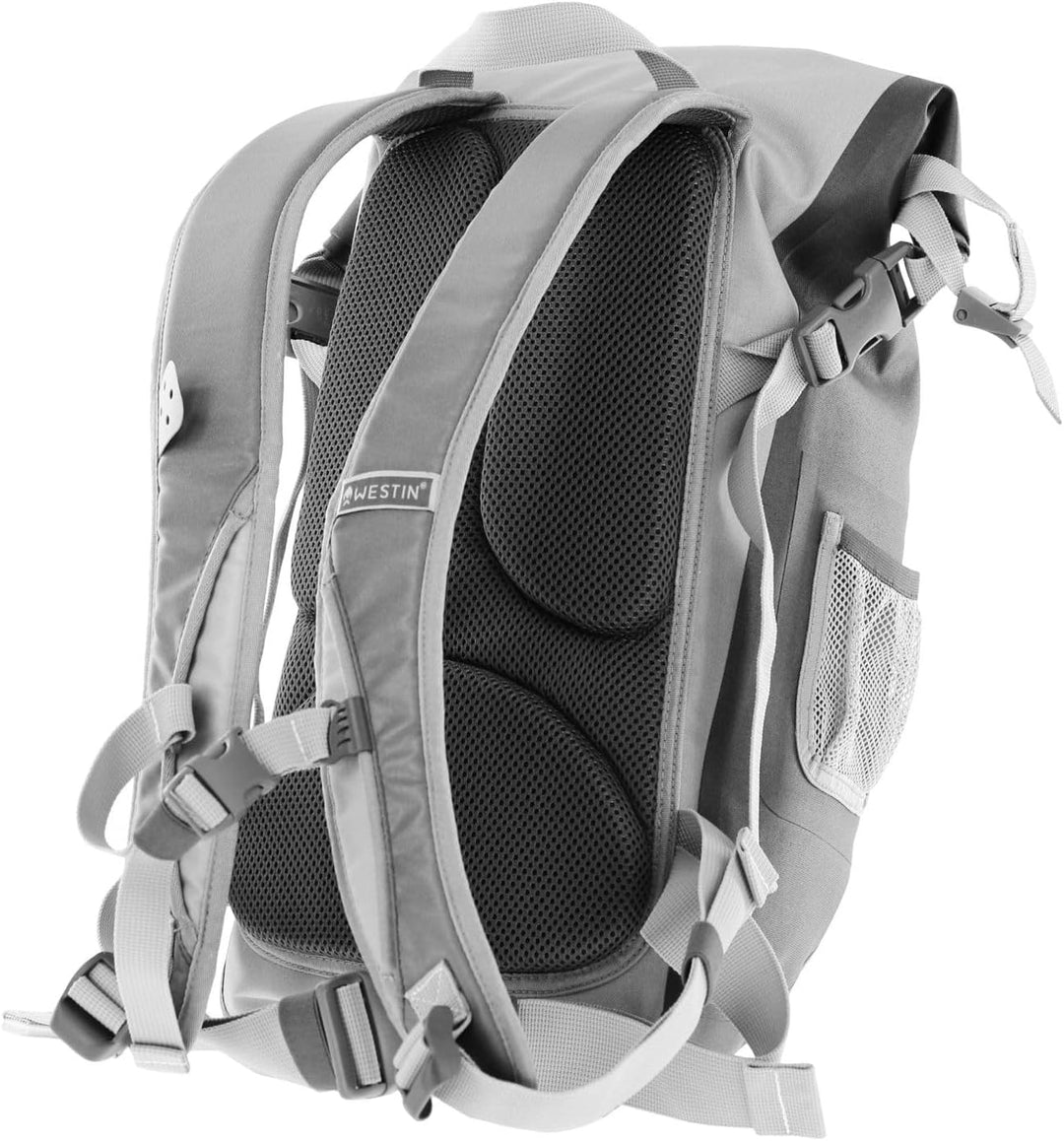 Westin W6 40L 58x35x20cm Roll-Top Backpack - Angelrucksack zum Kunstköderangeln, Ködertasche zum Spi