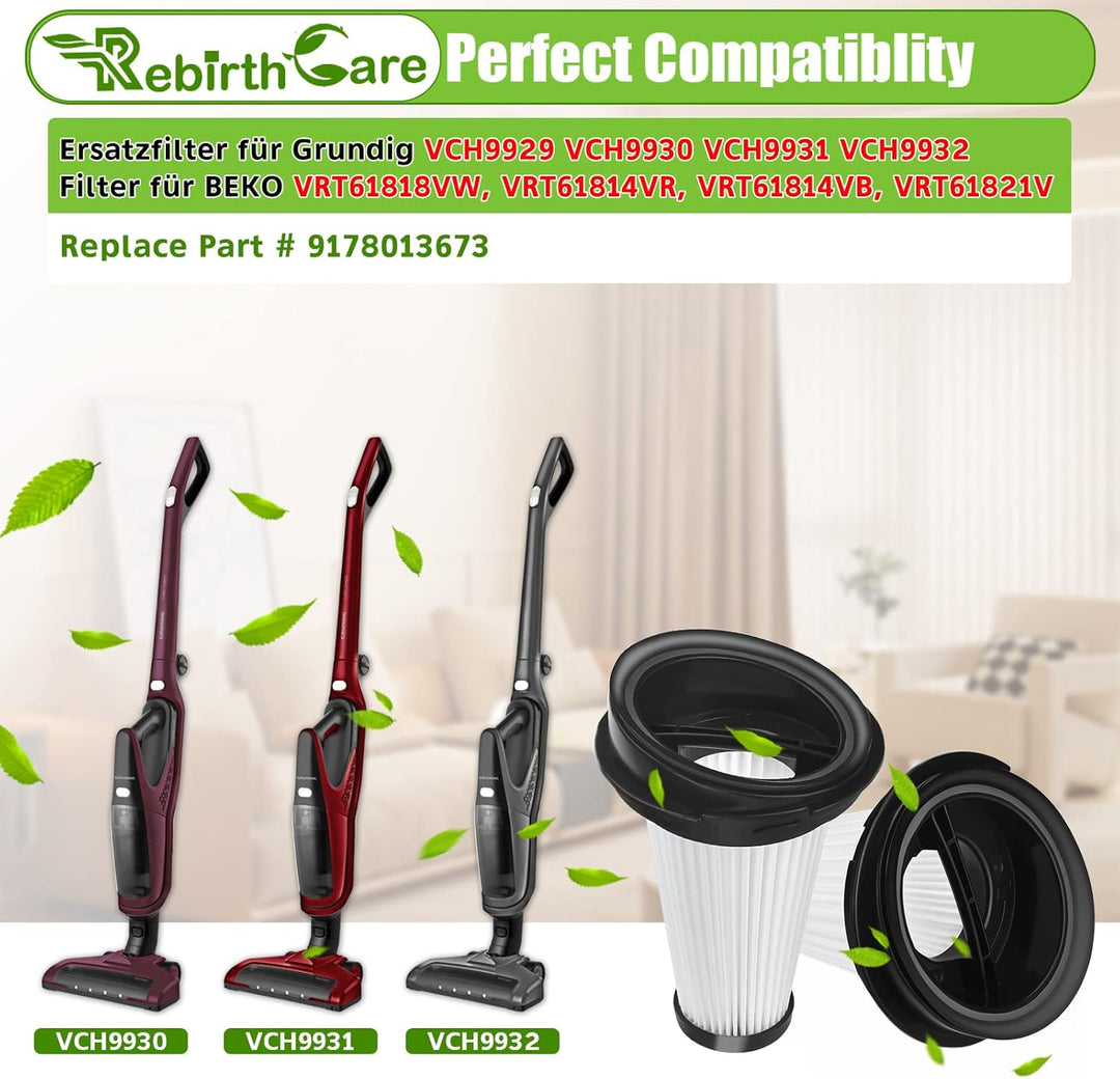 Rebirthcare VCH9929L VCH9930 Filter für Grundig VCH9929 VCH9930 VCH9931 VCH9932 Handstaubsauger Filt