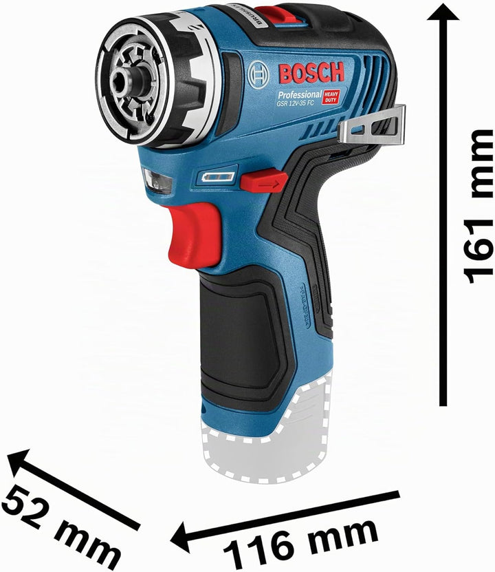 Bosch Professional 12V System Akku-Bohrschrauber GSR 12V-35 FC (inkl. 4 FlexiClick Aufsätze, 2x3.0 A