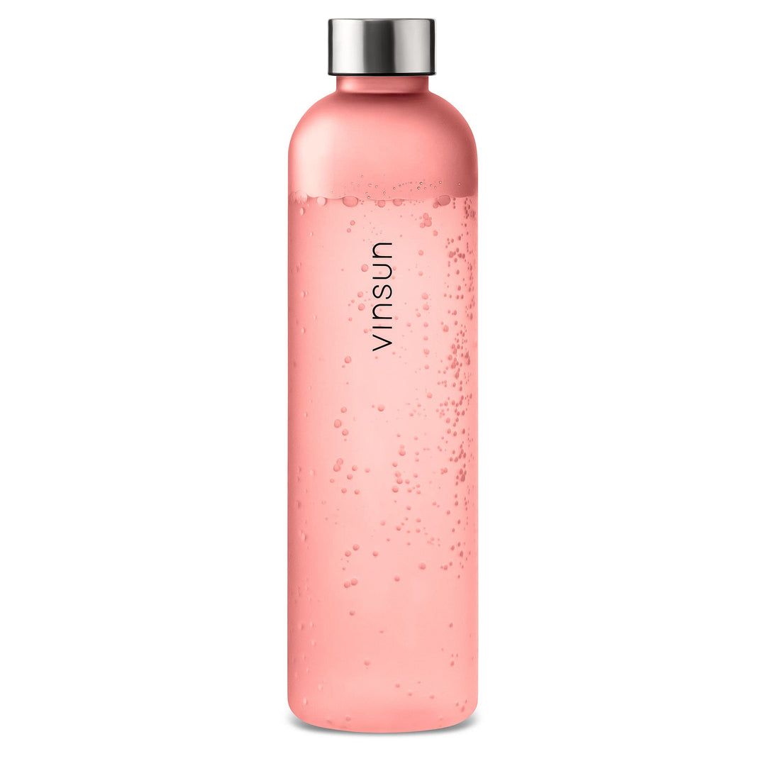 Vinsun Trinkflasche 1l pink - wiederverwendbar, Kohlensäure geeignet, BPA frei, Tritan - nachhaltige