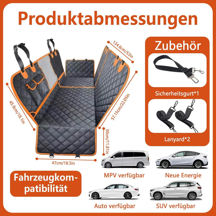 Hundedecke Auto Rückbank mit Sichtfenster &amp; abnehmbarem Teil | Wasserdicht &amp; kratzfest, mit Sicherhe