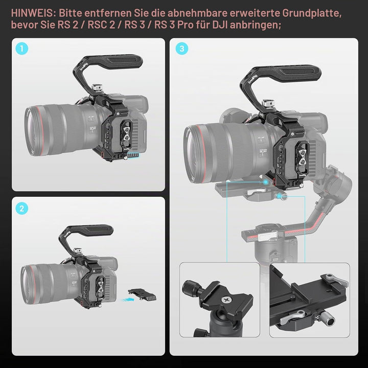 SMALLRIG R5 C Camera Cage Handheld Kit für Canon R5 C mit Oberem Griff, Full Cage, HDMI & USB-C Kabe