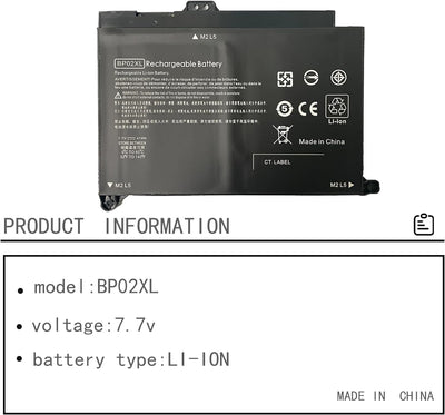 WYGUO BP02XL 849909-850 849569-421 849909-855 849569-542 Laptop-Akku-Ersatz für HP Pavilion 15-AU000