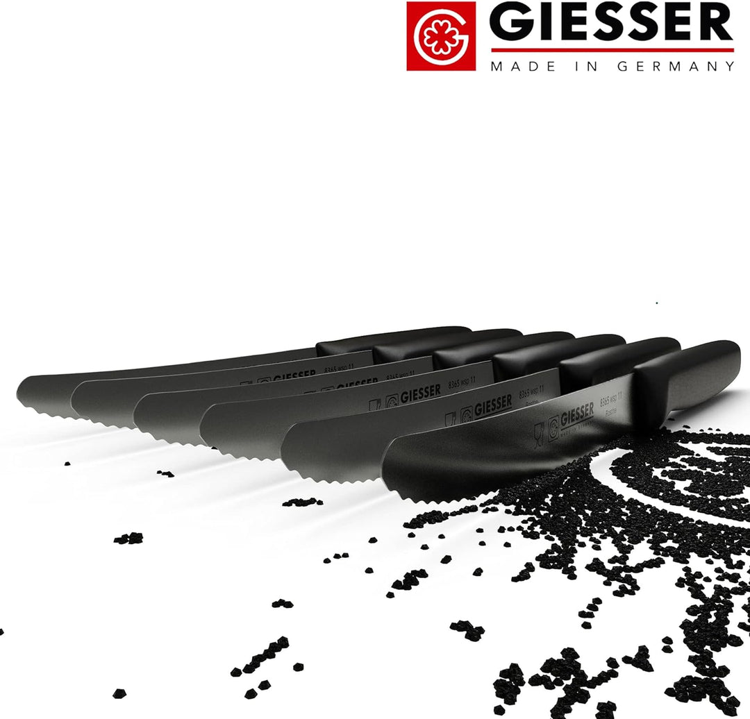 Giesser seit 1776 - Made in Germany - Tomatenmesser 6er Set schwarz, Klinge 11 cm, rutschfest, klein