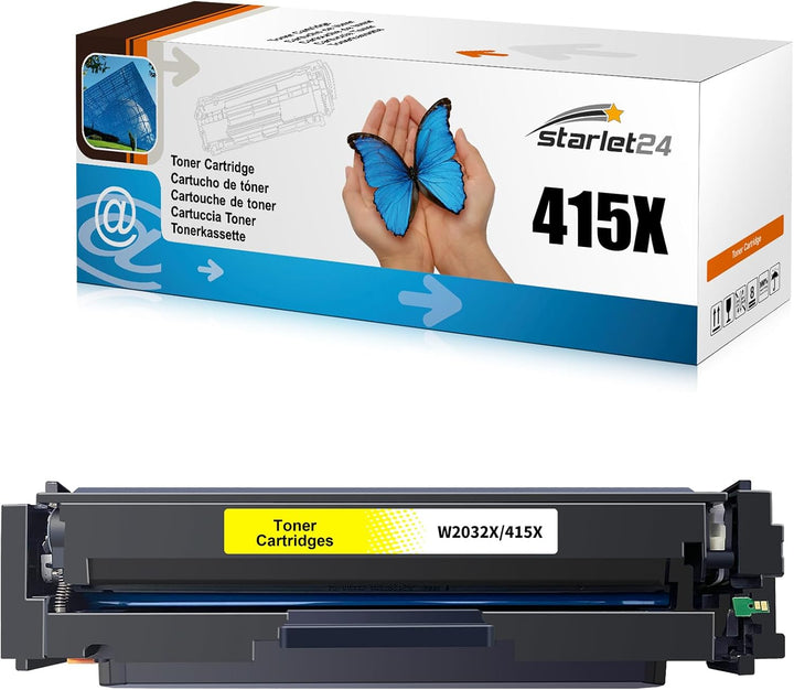 Starlet24 1x 415X Gelb Toner Kompatibel für HP 415X Gelb W2032X Mit Chip als Ersatz für Laserjet Pro