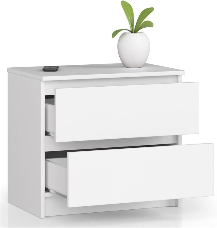 AKORD Kommode K60 mit 2 Schubladen | für das Wohnzimmer Schlafzimmer Schrank Büro Arbeitszimmer | Mo