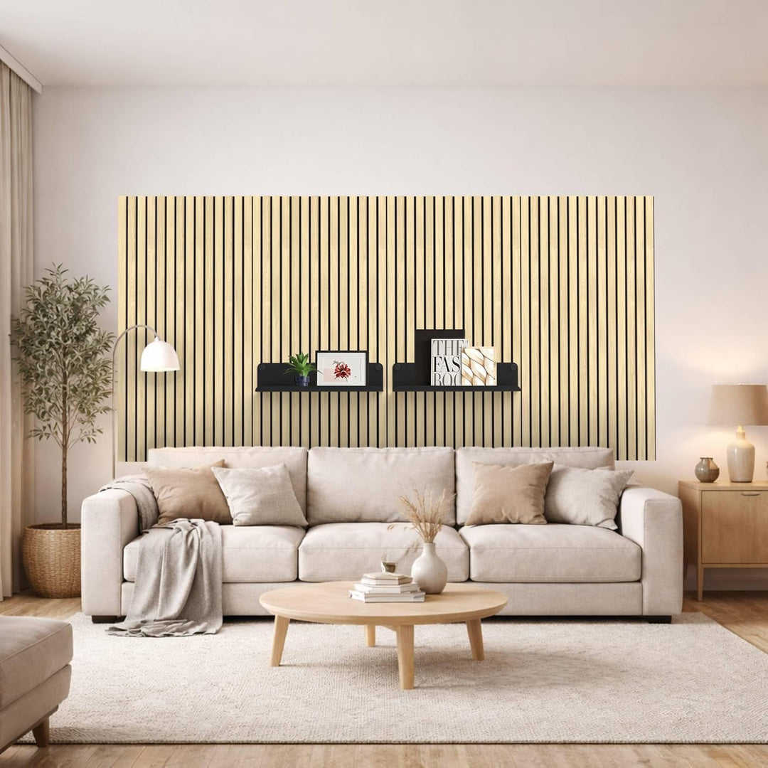 HOME LOVE Ablage für Akustikpaneele 52x14 cm – ohne Bohren | Regal für Paneele | Akustikpaneele Zube
