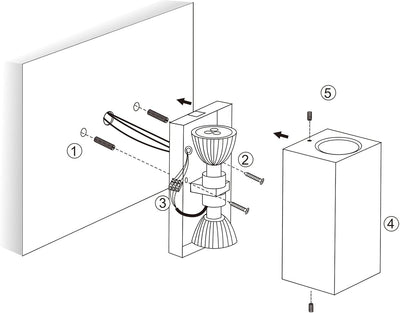 Klighten 2 Stück Anthrazit Wandleuchte Aussen Innen, Wasserdicht IP65 Modern Wandlampe Aussen, Alumi