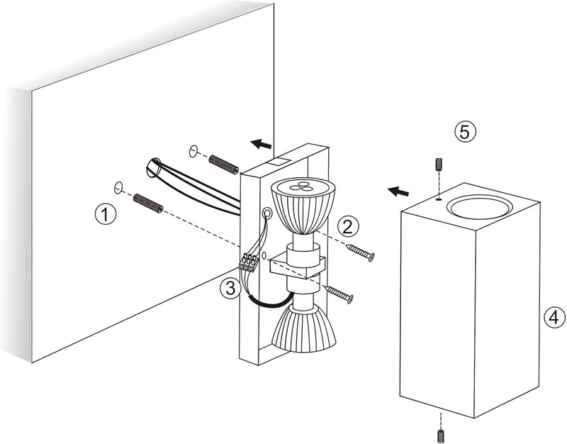 Klighten 2 Stück Anthrazit Wandleuchte Aussen Innen, Wasserdicht IP65 Modern Wandlampe Aussen, Alumi