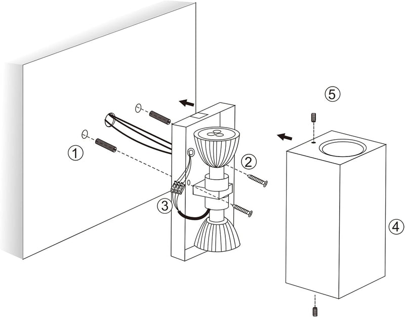 Klighten 4 Stück Rostfarben Wandleuchte Aussen Innen, Wasserdicht IP65 Modern Wandlampe Aussen, Alum