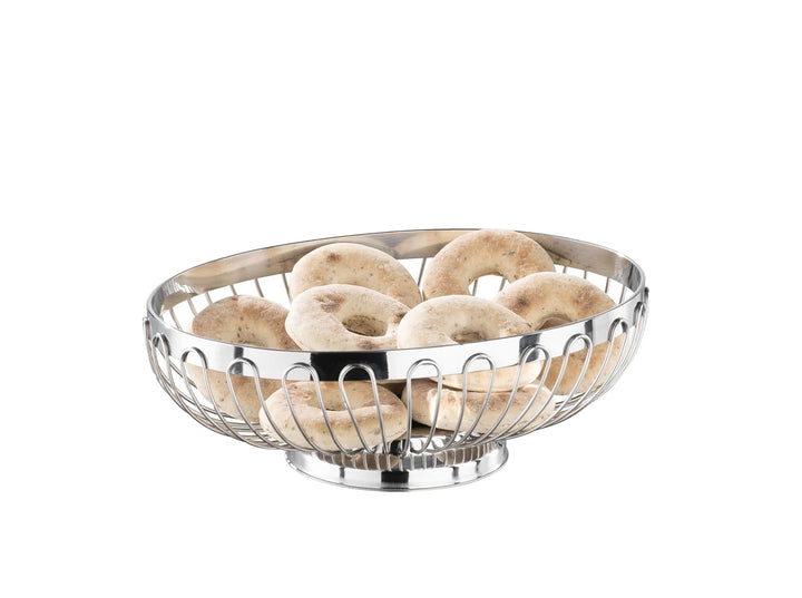APS 30240 Hochglanzpolierter Edelstahl Oval Korb für Brot oder Obst, 24 x 19 x 8.5 cm Oval 24 x 19 x
