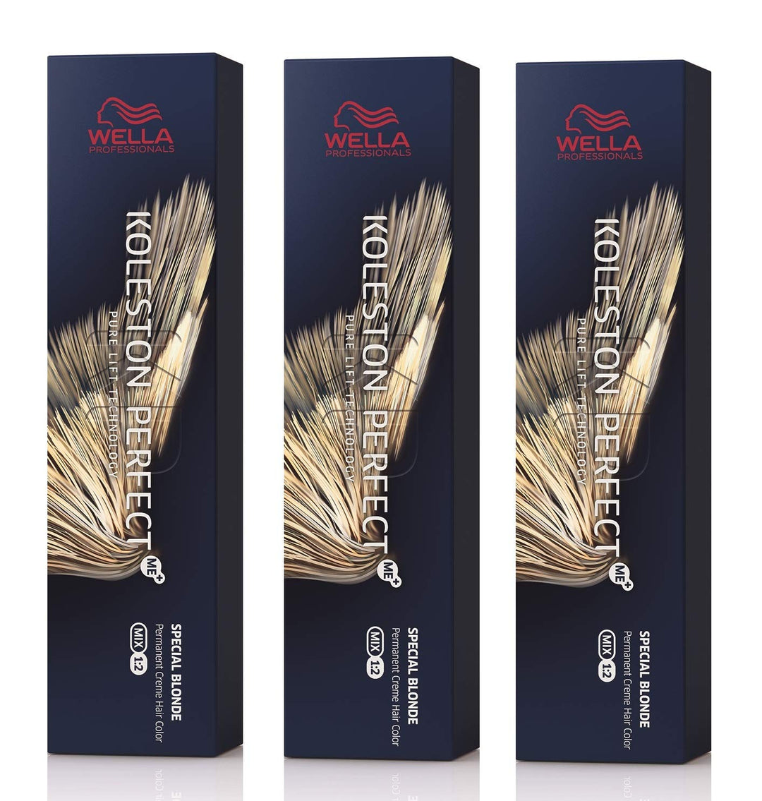 3er Wella Koleston Perfect ME+ 12/81 Special Blond Perl Asch 60 ml
