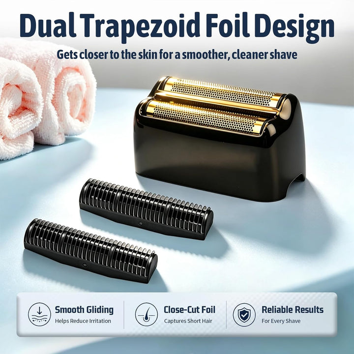 Ersatz-Rasierklinge kompatibel mit BaByl**sPRO Double FXFS2 - Metallfolie (Schwarz, 3er Pack), Schwa