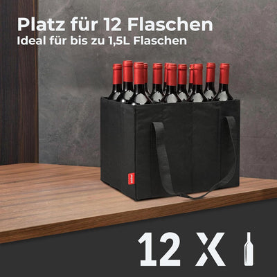 achilles Flaschentasche, Bottle Bag für 12 x 1,5 Liter Flaschen, Bottlebag, Tragetasche mit Trennwän