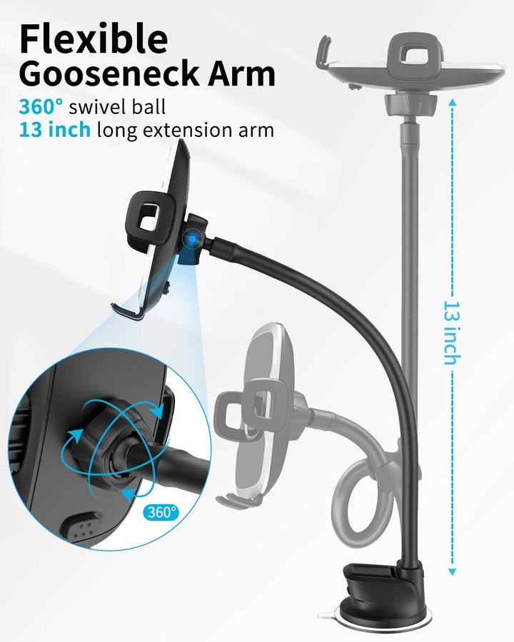 APPS2Car Auto HandyHalterung für Windschutzscheibe mit flexiblem Langen Arm, 13 Zoll Schwanenhals kf