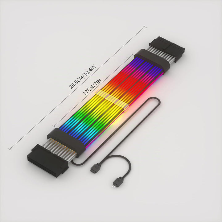 Sirlyr 24 Pin RGB Kabel,RGB PSU Kabel Verlängerungen - 5V 3Pin Addressable ARGB Motherboard Netzteil