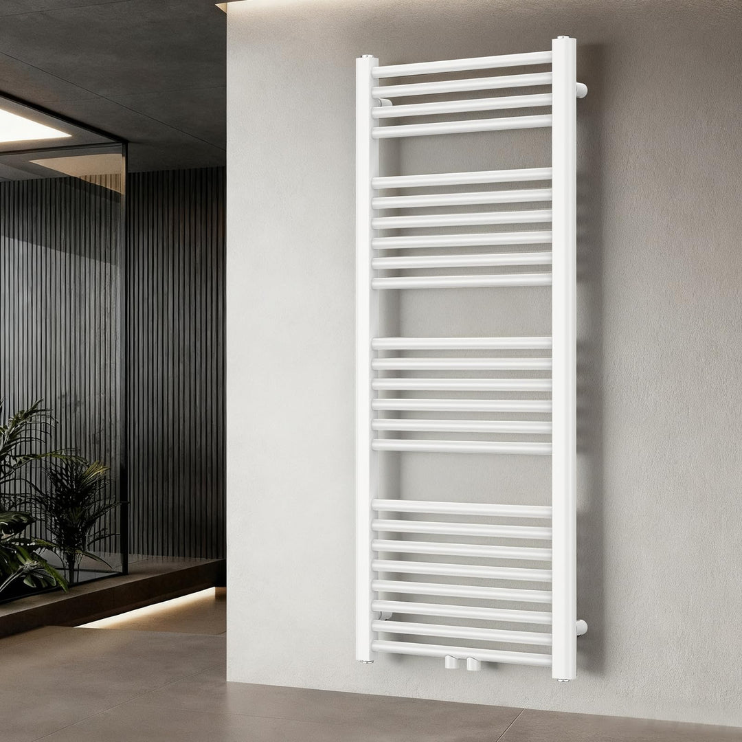 YEAUPE PRO Radiator für Warmwasseranlagen mit Handtuchhalter, Stahlkonstruktion, 1500 x 500 mm, Weis