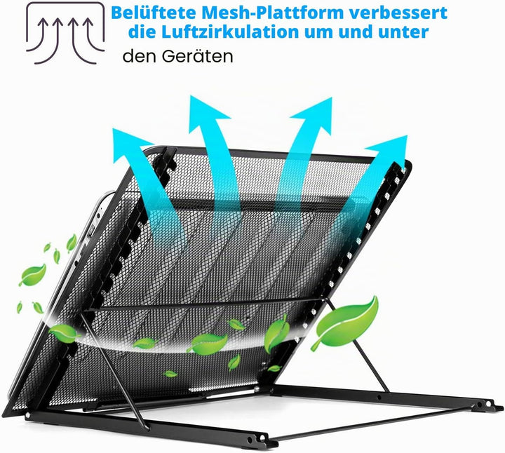 IMAGE Laptopständer Aluminium Notebook Ständer Multiwinkel verstellbare Halterung mit Gummipolster f