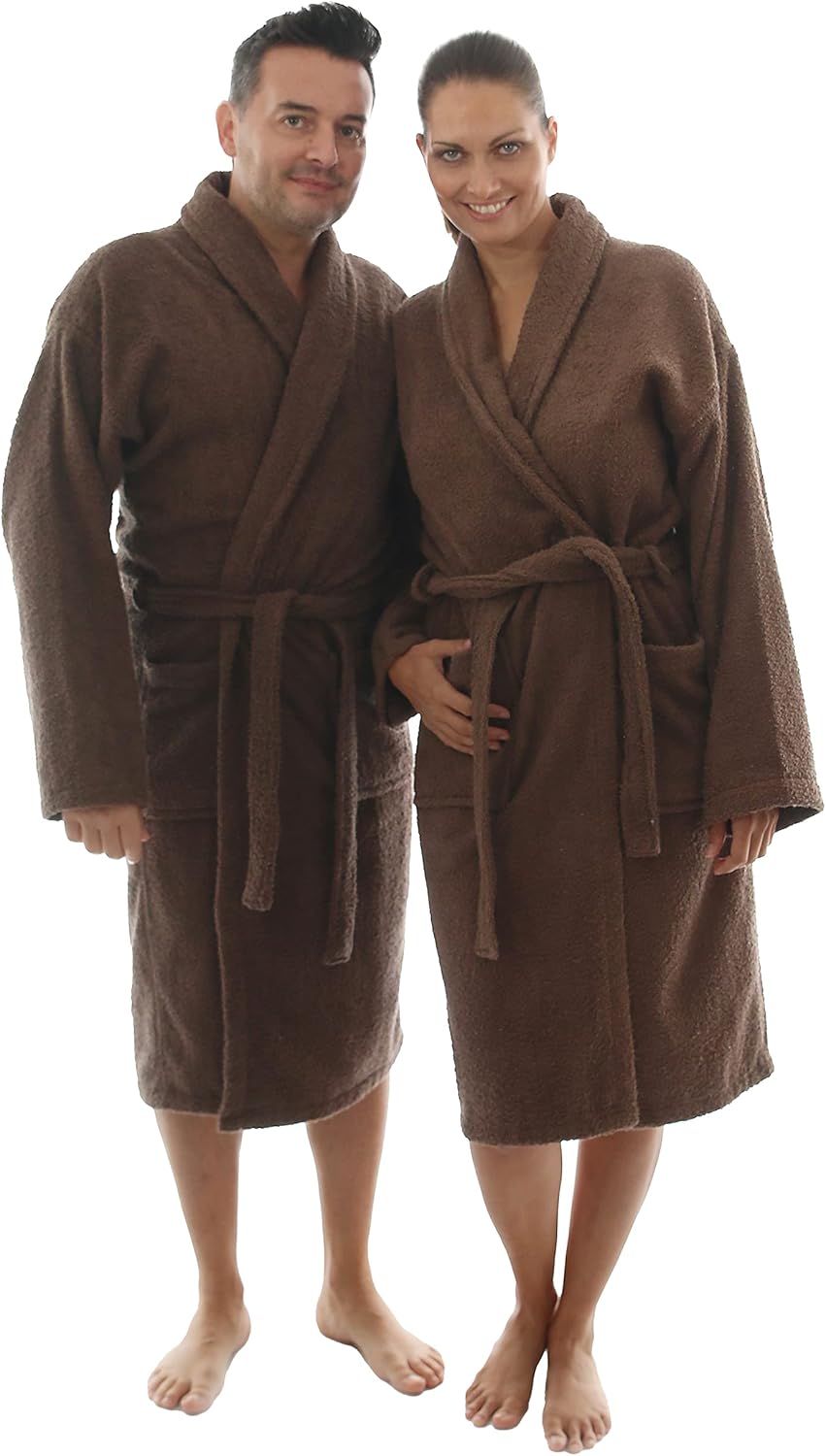 Bademantel für Damen, Herren, Unisex, Frottee 100% Baumwolle 400 gr, Flauschig, Kuschelig, Bunt, Lei