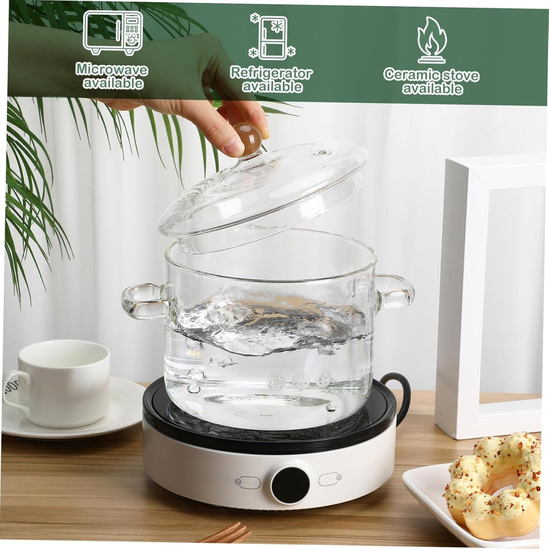 Garneck Hochwertiger Transparenter Glastopf Mit Deckel Und Doppelgriff Hitzebeständig Für Babynahrun