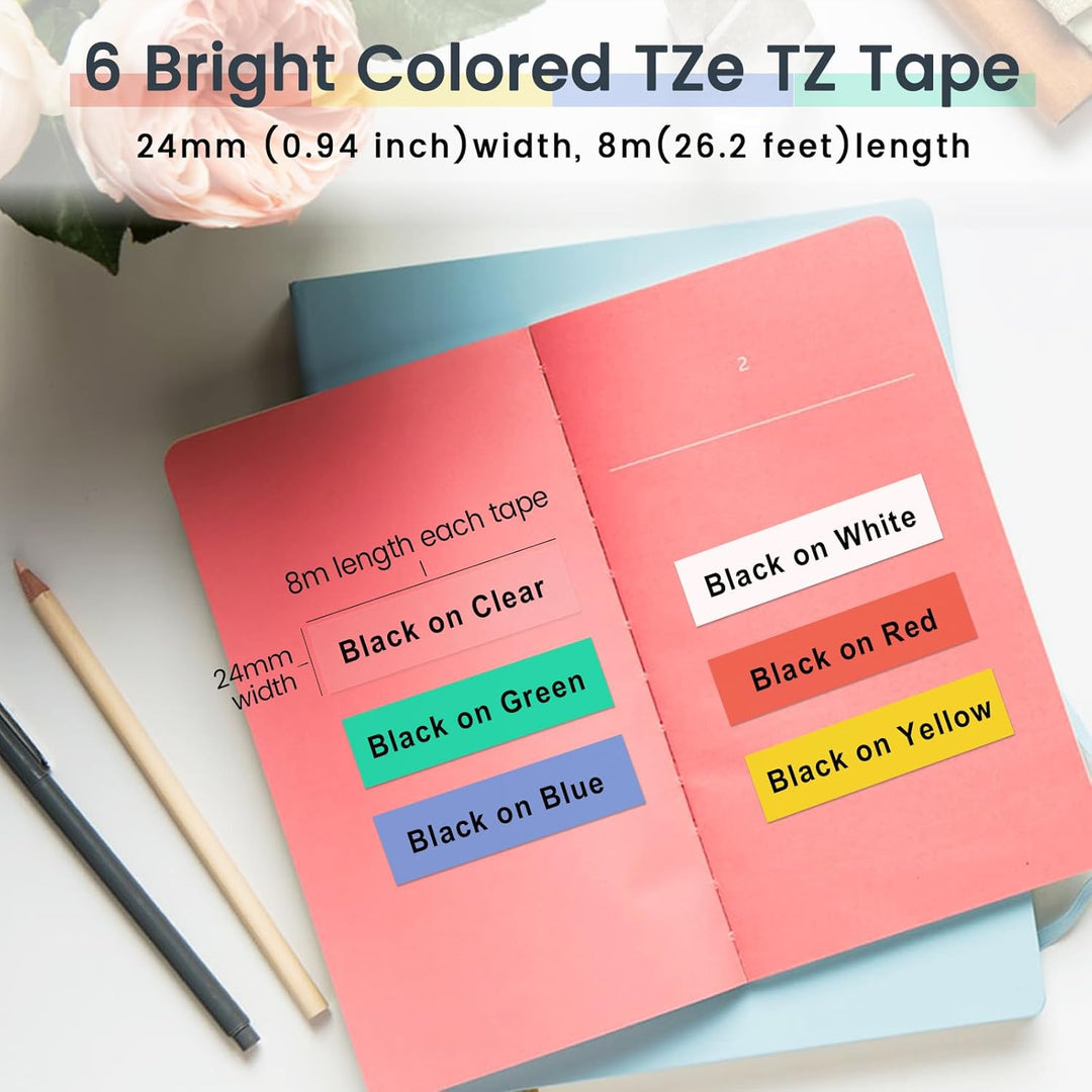 Markurlife Kompatible Schriftband als Ersatz für Brother TZe 24mm TZ-251 TZ-151 TZ-451 TZ-551 TZ-651